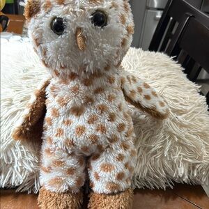 Brown and White Plush Owl Toy